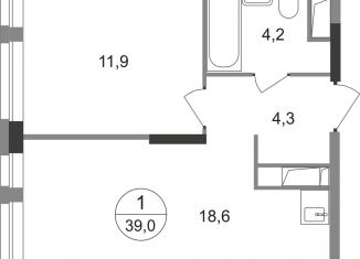 Продам однокомнатную квартиру, 39 м2, Москва