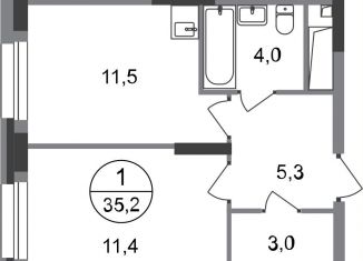 Продам 1-ком. квартиру, 35.2 м2, Москва