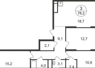 Продаю 3-комнатную квартиру, 78.2 м2, Московский, 7-я фаза, к1