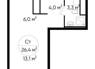 Продам квартиру студию, 26.4 м2, Московский, ЖК Первый Московский