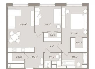 Продается трехкомнатная квартира, 79.9 м2, Москва, 1-й Можайский тупик, 8Ас1