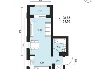 Продается 1-комнатная квартира, 31.6 м2, Иркутск, Свердловский округ