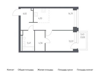 1-ком. квартира на продажу, 50.2 м2, Москва, жилой комплекс Нова, к2, ЗАО