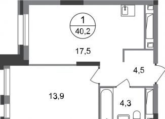 1-ком. квартира на продажу, 40.2 м2, Московский, ЖК Первый Московский