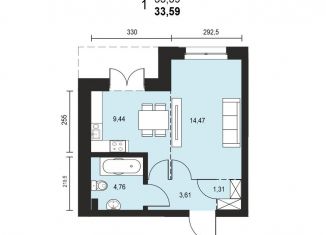 Продается 1-ком. квартира, 33.6 м2, Иркутск