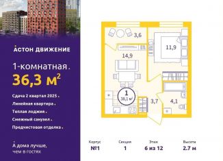 Продам однокомнатную квартиру, 36.3 м2, Екатеринбург, метро Уральская, Проходной переулок, 1А