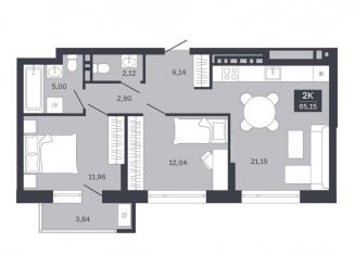 Продается 2-комнатная квартира, 61.4 м2, Тюмень, Ямская улица, 29А