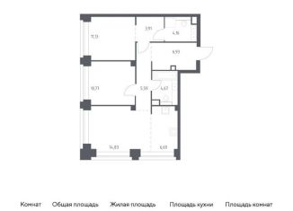 Продам 2-ком. квартиру, 68.7 м2, Москва, жилой комплекс Нова, к2, ЗАО