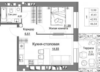 1-ком. квартира на продажу, 43 м2, Калуга