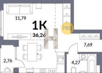 Продам 1-комнатную квартиру, 36.3 м2, Новосибирская область, Горская улица, 2/1