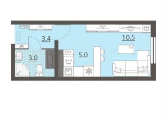 Продается квартира студия, 21.9 м2, Свердловская область, жилой комплекс Хрустальные Ключи, 5к5