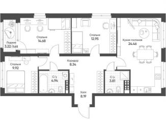 Продажа 3-комнатной квартиры, 88.9 м2, Екатеринбург, метро Ботаническая