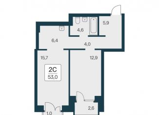 Продажа 2-комнатной квартиры, 53.1 м2, Новосибирск, Заельцовский район