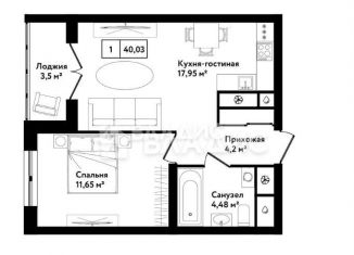 Продаю 1-комнатную квартиру, 40 м2, Тула, улица Седова, 26к1, ЖК Фамилия