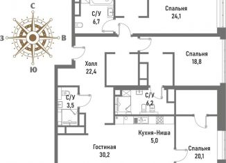 Продается 4-ком. квартира, 137 м2, Москва, Рубцовско-Дворцовая улица, 4, ВАО