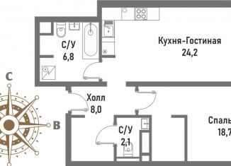 Продажа 2-комнатной квартиры, 60.1 м2, Москва, Рубцовско-Дворцовая улица, 4, район Сокольники