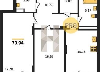 Продажа 2-ком. квартиры, 73.9 м2, Воронеж, Коминтерновский район, Электросигнальная улица, 9А