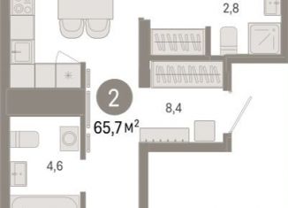 Продается 2-комнатная квартира, 65.7 м2, Екатеринбург, Чкаловский район, улица Гастелло, 19А