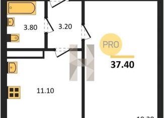 Продаю 1-ком. квартиру, 37.4 м2, село Ямное, улица Генерала Черткова, 1