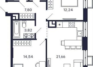 Продажа 2-комнатной квартиры, 65.2 м2, Красногорск