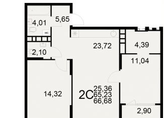 Продаю 2-ком. квартиру, 66.7 м2, Рязань, Московский район