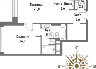 Продам двухкомнатную квартиру, 61.5 м2, Москва, Рубцовско-Дворцовая улица, 4, ВАО