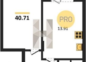 Однокомнатная квартира на продажу, 40.7 м2, Воронеж