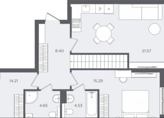 Продается двухкомнатная квартира, 113.3 м2, Калининградская область, улица Нахимова