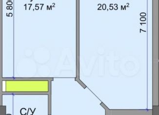 1-ком. квартира на продажу, 56 м2, Нальчик, улица Атажукина, 16, район Предгорный