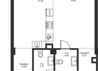 Продам 1-комнатную квартиру, 59.6 м2, Казань, Советский район