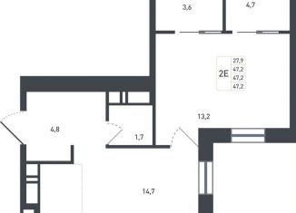 Продается 1-ком. квартира, 47.2 м2, деревня Борисовка, жилой квартал Новая Щербинка, 20