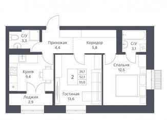 Продам 2-ком. квартиру, 55 м2, Новосибирск, метро Заельцовская, улица Декоративный Питомник, 8