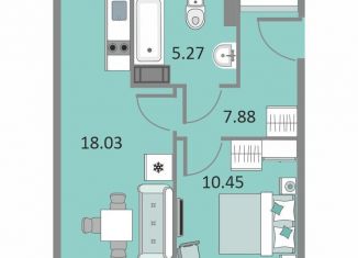 Продажа 1-ком. квартиры, 41.3 м2, Санкт-Петербург, метро Ломоносовская, Варфоломеевская улица, 6