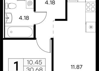 Продам 1-ком. квартиру, 31.7 м2, городской посёлок Новоселье