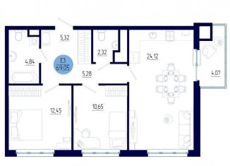 Продается 2-ком. квартира, 69.1 м2, Рязанская область