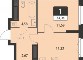 Продам 1-ком. квартиру, 34 м2, Екатеринбург, метро Чкаловская, улица Академика Ландау, 41