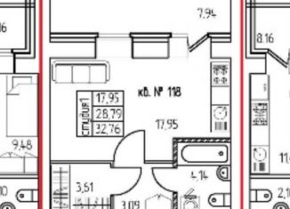 Продаю квартиру студию, 32.8 м2, Татарстан, проспект Шашина, 26