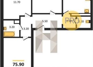 Продается 3-комнатная квартира, 75.9 м2, Воронеж, Левобережный район, улица Шидловского, 28