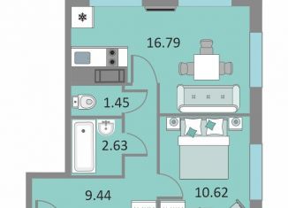 Продам 1-ком. квартиру, 40.7 м2, Санкт-Петербург, метро Ломоносовская, Варфоломеевская улица, 6