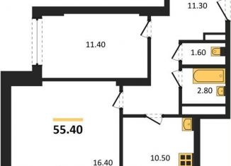 Двухкомнатная квартира на продажу, 55.4 м2, Новосибирск, метро Заельцовская, улица Столетова