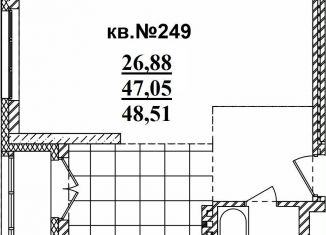 Квартира на продажу студия, 48.5 м2, Новосибирск, Садовая улица, 17