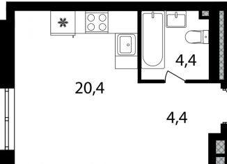 Квартира на продажу студия, 29.2 м2, Москва, Михалковская улица, 48с8, ЖК Михалковский