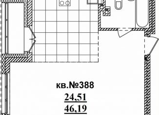 Продается квартира студия, 47.4 м2, Новосибирск, Садовая улица, 17