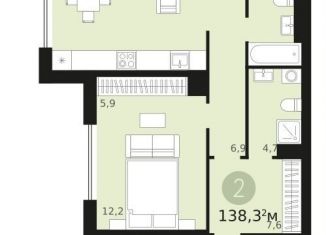 Продам двухкомнатную квартиру, 138.3 м2, Новосибирск, улица Аэропорт, 88, метро Заельцовская