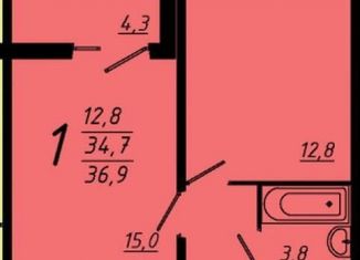 Продается 1-комнатная квартира, 36.9 м2, Воронеж