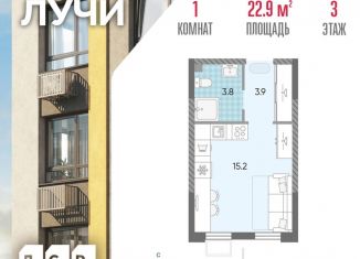 Продается квартира студия, 22.9 м2, Москва, ЗАО