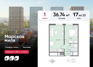 Продается 1-комнатная квартира, 36.7 м2, Санкт-Петербург, муниципальный округ Юго-Запад