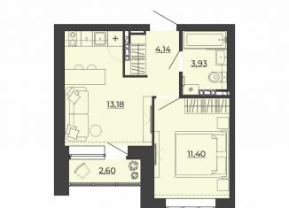 Продам однокомнатную квартиру, 35.3 м2, Екатеринбург, ЖК Ривер Парк