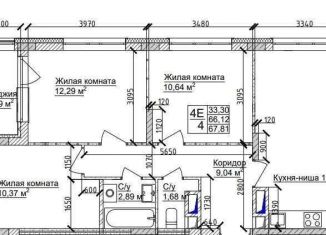 Продаю 4-ком. квартиру, 69.6 м2, Кемеровская область, 15-й микрорайон, 6