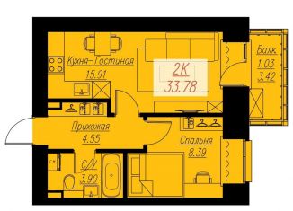 Продаю двухкомнатную квартиру, 33.8 м2, Красноярск, Кировский район, Семафорная улица, 441А